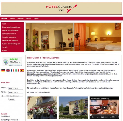 Firmenprofil von: Das Hotel Classic in Freiburg